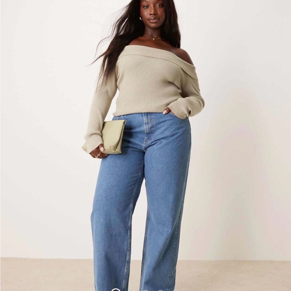 ASOS Curve Blue Straight Leg Jeans
